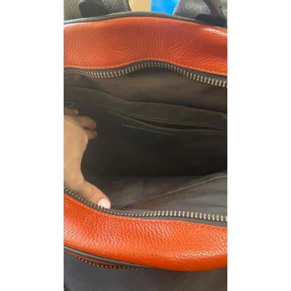 Coach Thompson Leather Backpack Brown Colorblock C5388 Pebble Leather
